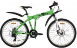 Велосипед 26' складной, рама алюминий FOXX ZING H2 зеленый, диск, 21 ск., 18' 26AHD.ZINGH2.18GN1